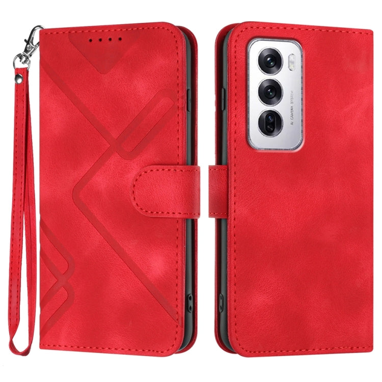 Line Pattern Skin Feel Leather Phone Case, For OPPO K13 5G, For OPPO Find X8s+, For OPPO Find X8s, For OPPO Find X8 Ultra, For OPPO A5 Pro 5G, For OPPO Reno13 F 4G / 5G, For OPPO Find X8, For OPPO Reno12 Global