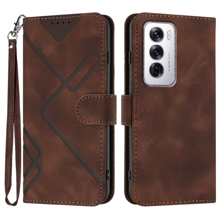 Line Pattern Skin Feel Leather Phone Case, For OPPO K13 5G, For OPPO Find X8s+, For OPPO Find X8s, For OPPO Find X8 Ultra, For OPPO A5 Pro 5G, For OPPO Reno13 F 4G / 5G, For OPPO Find X8, For OPPO Reno12 Global