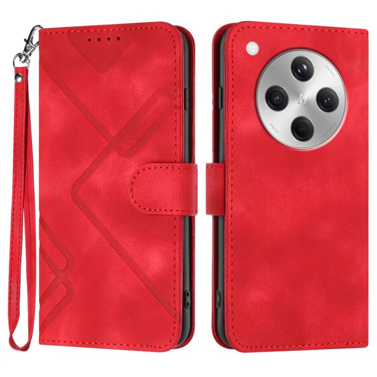Line Pattern Skin Feel Leather Phone Case, For OPPO K13 5G, For OPPO Find X8s+, For OPPO Find X8s, For OPPO Find X8 Ultra, For OPPO A5 Pro 5G, For OPPO Reno13 F 4G / 5G, For OPPO Find X8, For OPPO Reno12 Global