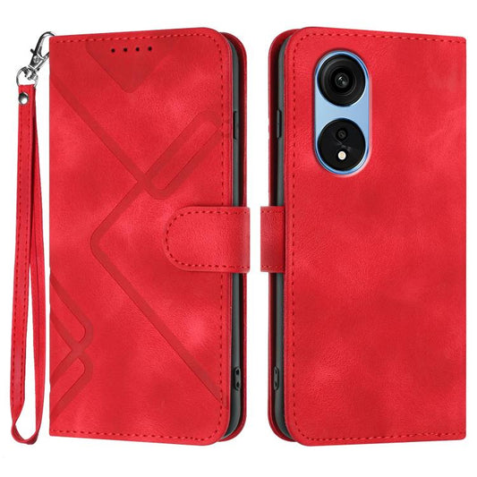 Line Pattern Skin Feel Leather Phone Case, For OPPO A1 Pro / Reno8 T 5G Global, For OPPO A77 4G Global, For OPPO A98 5G, For OPPO A17, For OPPO A57e 4G Global/A57s 4G Global, For OPPO A57s 4G/A77 5G/A57 5G, For OPPO A57 5G/A77 5G/A57 4G Global         ...