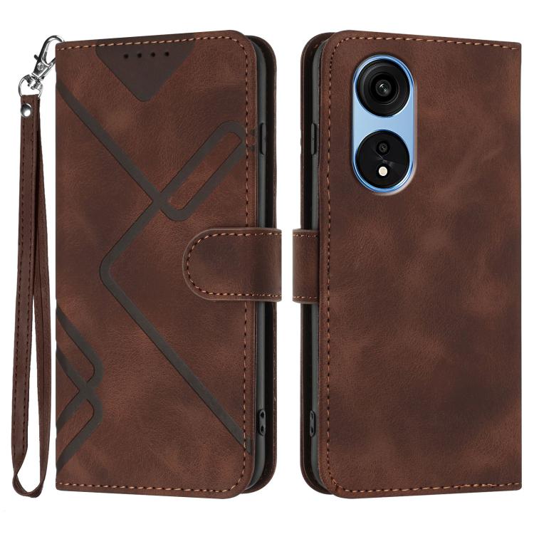 Line Pattern Skin Feel Leather Phone Case, For OPPO A1 Pro / Reno8 T 5G Global, For OPPO A77 4G Global, For OPPO A98 5G, For OPPO A17, For OPPO A57e 4G Global/A57s 4G Global, For OPPO A57s 4G/A77 5G/A57 5G, For OPPO A57 5G/A77 5G/A57 4G Global         ...