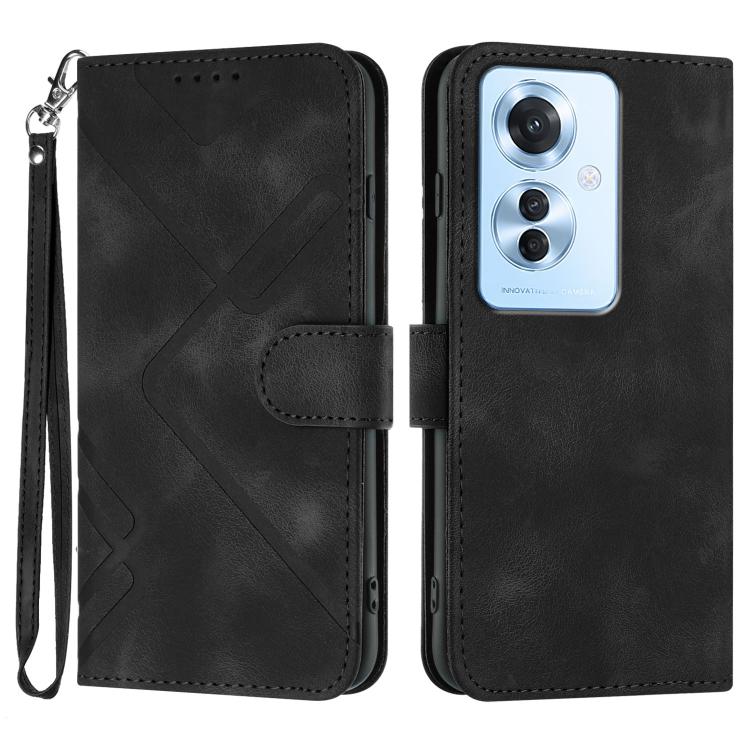Line Pattern Skin Feel Leather Phone Case, For OPPO A60, For OPPO Reno11 F / F25 Pro, For OPPO A38 /  A18, For OPPO Find X8 Pro, For OPPO A78 5G / A1x, For OPPO Reno8 T 4G, For OPPO Find X6 Pro, For OPPO Find X6