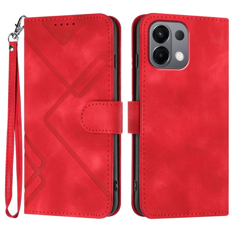 Line Pattern Skin Feel Leather Phone Case, For OPPO K13 5G, For OPPO Find X8s+, For OPPO Find X8s, For OPPO Find X8 Ultra, For OPPO A5 Pro 5G, For OPPO Reno13 F 4G / 5G, For OPPO Find X8, For OPPO Reno12 Global