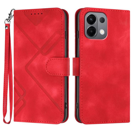 Line Pattern Skin Feel Leather Phone Case, For OPPO K13 5G, For OPPO Find X8s+, For OPPO Find X8s, For OPPO Find X8 Ultra, For OPPO A5 Pro 5G, For OPPO Reno13 F 4G / 5G, For OPPO Find X8, For OPPO Reno12 Global