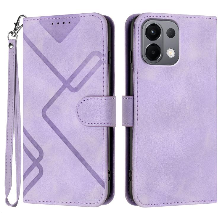 Line Pattern Skin Feel Leather Phone Case, For OPPO K13 5G, For OPPO Find X8s+, For OPPO Find X8s, For OPPO Find X8 Ultra, For OPPO A5 Pro 5G, For OPPO Reno13 F 4G / 5G, For OPPO Find X8, For OPPO Reno12 Global