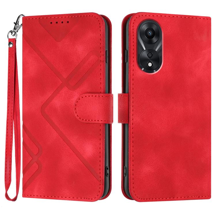 Line Pattern Skin Feel Leather Phone Case, For OPPO A60, For OPPO Reno11 F / F25 Pro, For OPPO A38 /  A18, For OPPO Find X8 Pro, For OPPO A78 5G / A1x, For OPPO Reno8 T 4G, For OPPO Find X6 Pro, For OPPO Find X6