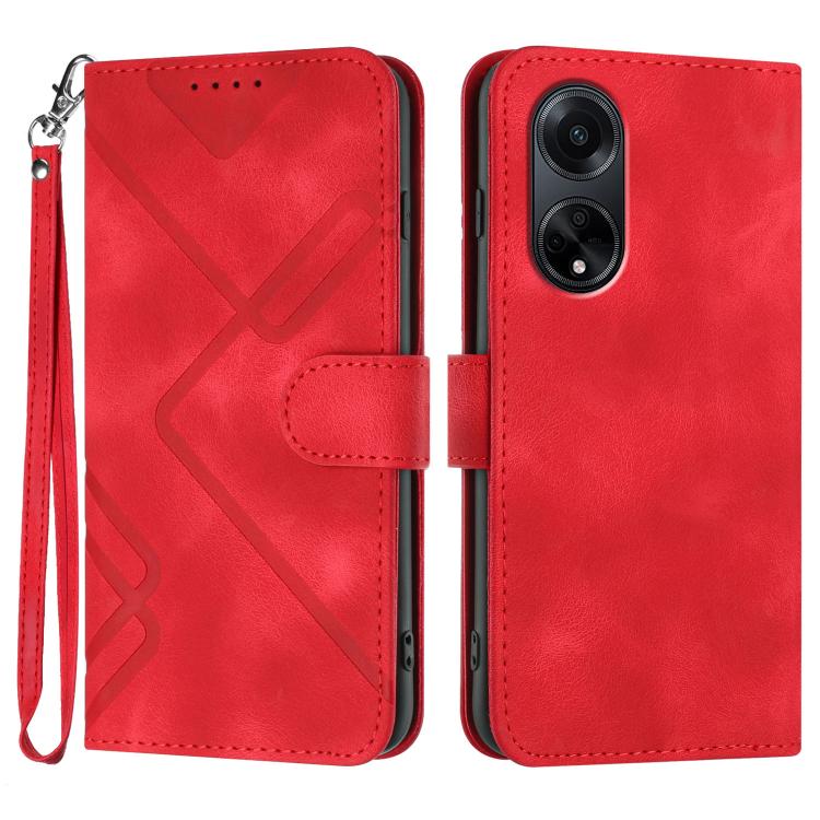 Line Pattern Skin Feel Leather Phone Case, For OPPO A1 Pro / Reno8 T 5G Global, For OPPO A77 4G Global, For OPPO A98 5G, For OPPO A17, For OPPO A57e 4G Global/A57s 4G Global, For OPPO A57s 4G/A77 5G/A57 5G, For OPPO A57 5G/A77 5G/A57 4G Global         ...