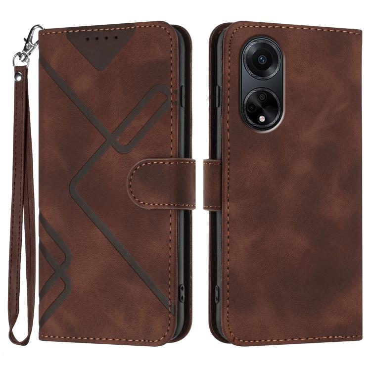 Line Pattern Skin Feel Leather Phone Case, For OPPO A1 Pro / Reno8 T 5G Global, For OPPO A77 4G Global, For OPPO A98 5G, For OPPO A17, For OPPO A57e 4G Global/A57s 4G Global, For OPPO A57s 4G/A77 5G/A57 5G, For OPPO A57 5G/A77 5G/A57 4G Global         ...