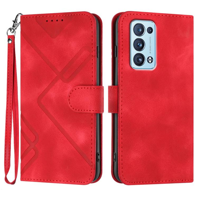 Line Pattern Skin Feel Leather Phone Case, For OPPO Reno8 5G, For OPPO A36 / A76 / A96 / K10 4G, For OPPO Reno6 Z 5G/Reno5 F/Reno5 Lite, For OPPO A16, For OPPO A16 4G/A55 5G/A53s 5G, For OPPO Reno6 Pro+ 5G, For OPPO A94 4G/A95 5G/Reno5 Z               ...