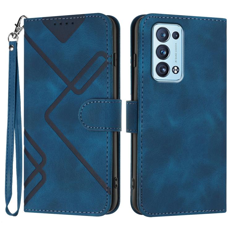 Line Pattern Skin Feel Leather Phone Case, For OPPO Reno8 5G, For OPPO A36 / A76 / A96 / K10 4G, For OPPO Reno6 Z 5G/Reno5 F/Reno5 Lite, For OPPO A16, For OPPO A16 4G/A55 5G/A53s 5G, For OPPO Reno6 Pro+ 5G, For OPPO A94 4G/A95 5G/Reno5 Z               ...