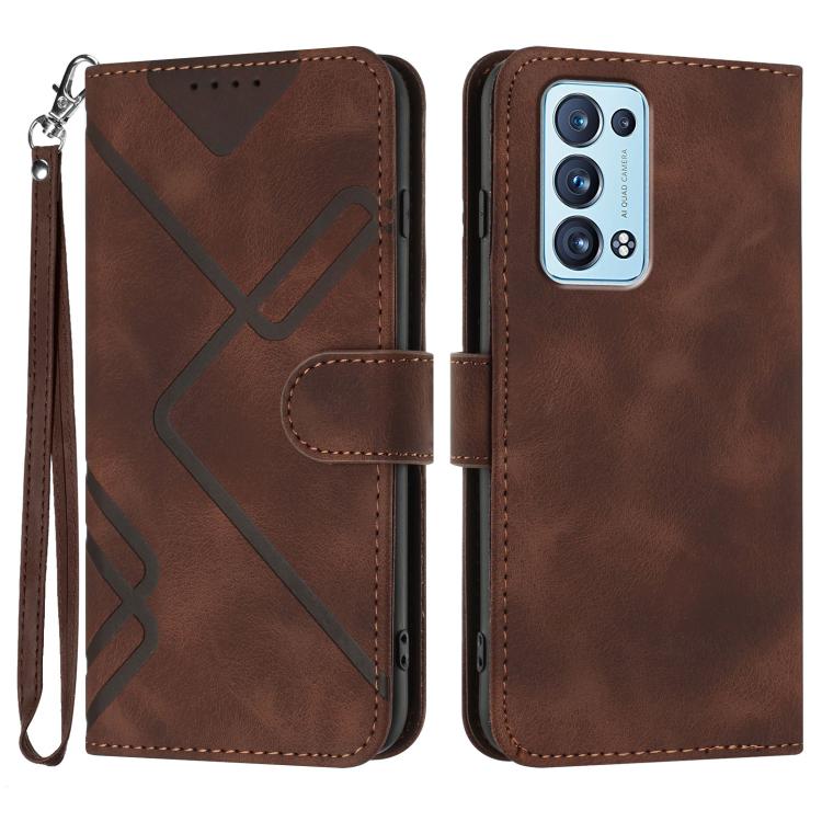 Line Pattern Skin Feel Leather Phone Case, For OPPO Reno8 5G, For OPPO A36 / A76 / A96 / K10 4G, For OPPO Reno6 Z 5G/Reno5 F/Reno5 Lite, For OPPO A16, For OPPO A16 4G/A55 5G/A53s 5G, For OPPO Reno6 Pro+ 5G, For OPPO A94 4G/A95 5G/Reno5 Z               ...
