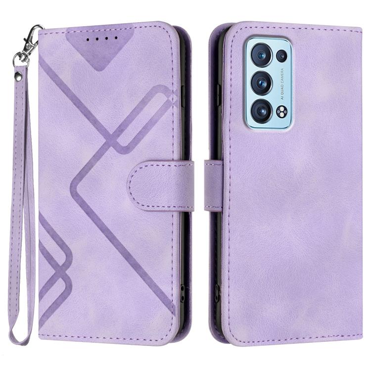 Line Pattern Skin Feel Leather Phone Case, For OPPO Reno8 5G, For OPPO A36 / A76 / A96 / K10 4G, For OPPO Reno6 Z 5G/Reno5 F/Reno5 Lite, For OPPO A16, For OPPO A16 4G/A55 5G/A53s 5G, For OPPO Reno6 Pro+ 5G, For OPPO A94 4G/A95 5G/Reno5 Z               ...