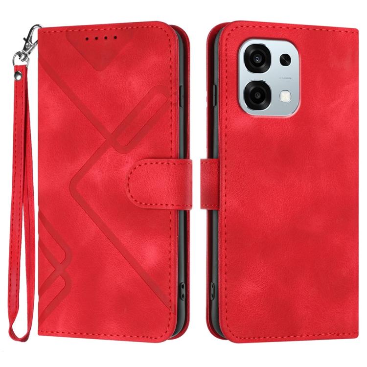 Line Pattern Skin Feel Leather Phone Case, For OPPO Reno15 Pro Max 5G Global, For OPPO Reno15 F 5G Global, For OPPO Reno15 Pro 5G Global, For OPPO Reno15 5G Global, For OPPO Find X9, For OPPO A6 Pro 4G / 5G Global / F31 5G, For OPPO F31 Pro+ 5G / A6 GT...