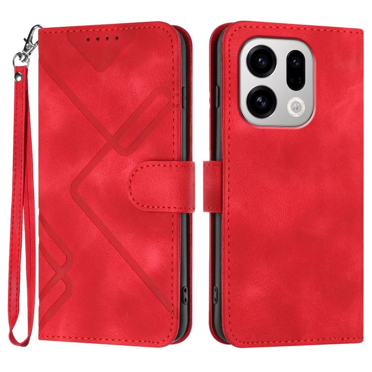 Line Pattern Skin Feel Leather Phone Case, For OPPO Reno15 Pro Max 5G Global, For OPPO Reno15 F 5G Global, For OPPO Reno15 Pro 5G Global, For OPPO Reno15 5G Global, For OPPO Find X9, For OPPO A6 Pro 4G / 5G Global / F31 5G, For OPPO F31 Pro+ 5G / A6 GT...