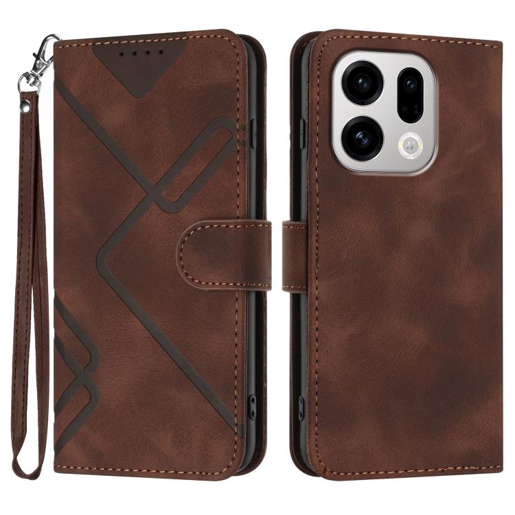 Line Pattern Skin Feel Leather Phone Case, For OPPO Reno15 Pro Max 5G Global, For OPPO Reno15 F 5G Global, For OPPO Reno15 Pro 5G Global, For OPPO Reno15 5G Global, For OPPO Find X9, For OPPO A6 Pro 4G / 5G Global / F31 5G, For OPPO F31 Pro+ 5G / A6 GT...
