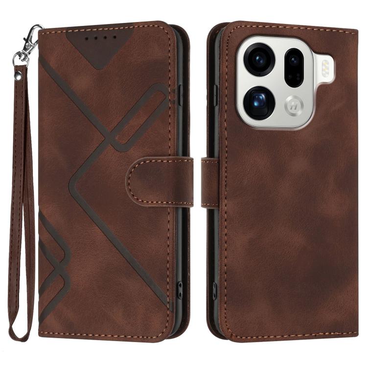 Line Pattern Skin Feel Leather Phone Case, For OPPO Reno15 Pro Max 5G Global, For OPPO Reno15 F 5G Global, For OPPO Reno15 Pro 5G Global, For OPPO Reno15 5G Global, For OPPO Find X9, For OPPO A6 Pro 4G / 5G Global / F31 5G, For OPPO F31 Pro+ 5G / A6 GT...