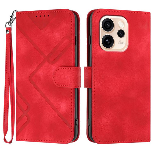 Line Pattern Skin Feel Leather Phone Case, For OPPO Reno15 Pro Max 5G Global, For OPPO Reno15 F 5G Global, For OPPO Reno15 Pro 5G Global, For OPPO Reno15 5G Global, For OPPO Find X9, For OPPO A6 Pro 4G / 5G Global / F31 5G, For OPPO F31 Pro+ 5G / A6 GT...