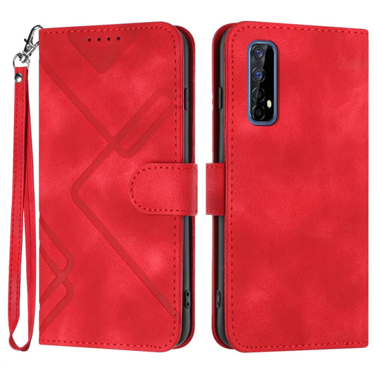Line Pattern Skin Feel Leather Phone Case, For Realme 7 / Narzo 20 Pro, For Realme 7 Pro, For OPPO A79 5G