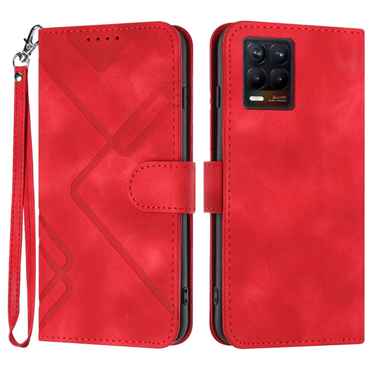 Line Pattern Skin Feel Leather Phone Case, For Realme 10 4G, For Realme V23, For Realme 9 Pro+, For Realme C20 / C11 2021 / C21, For Realme Narzo 30A/C25/C25s, For Realme 8 4G / 8 Pro, For Realme GT 5G / GT Neo, For Realme C15/C12/Narzo 20/7i Global