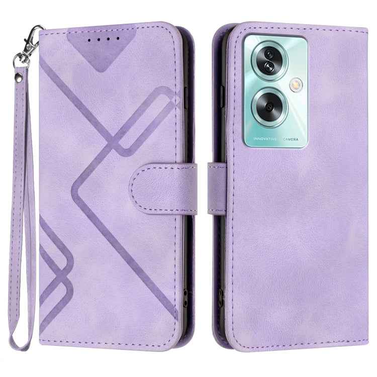 Line Pattern Skin Feel Leather Phone Case, For OPPO A79 5G