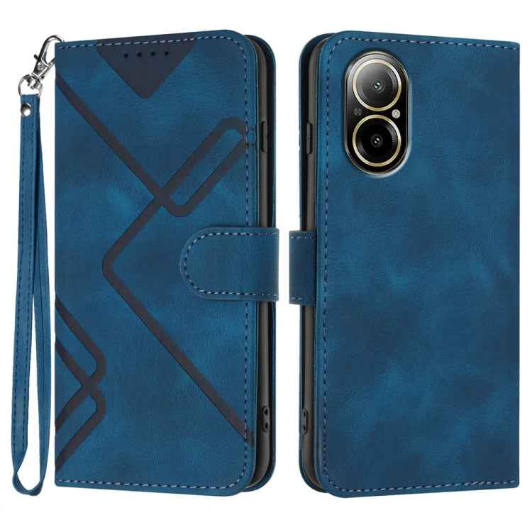 Line Pattern Skin Feel Leather Phone Case, For Realme GT 6 / GT 6T, For Realme C63 / C61 Global, For Realme  12 Lite / C67 4G Global, For Realme GT5 Pro, For Realme 10 Pro, For Realme 10 Pro+, For Realme 10 4G, For Realme V23