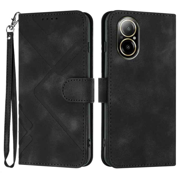 Line Pattern Skin Feel Leather Phone Case, For Realme GT 6 / GT 6T, For Realme C63 / C61 Global, For Realme  12 Lite / C67 4G Global, For Realme GT5 Pro, For Realme 10 Pro, For Realme 10 Pro+, For Realme 10 4G, For Realme V23