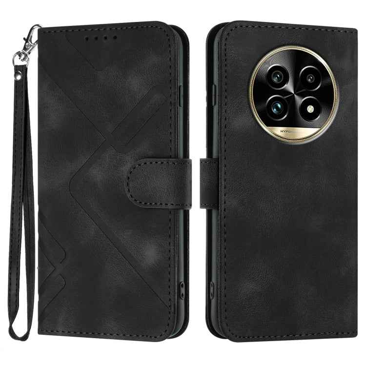 Line Pattern Skin Feel Leather Phone Case, For Realme P3 Ultra 5G, For Realme P3 Pro, For Realme 14 Pro+, For Realme 14 Pro, For Realme 14x Global, For Realme C75 Global, For Realme GT7 Pro, For Realme 13 Pro / 13 Pro+ Global