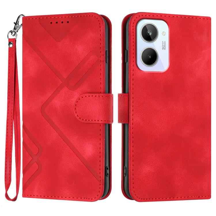 Line Pattern Skin Feel Leather Phone Case, For Realme GT 6 / GT 6T, For Realme C63 / C61 Global, For Realme  12 Lite / C67 4G Global, For Realme GT5 Pro, For Realme 10 Pro, For Realme 10 Pro+, For Realme 10 4G, For Realme V23