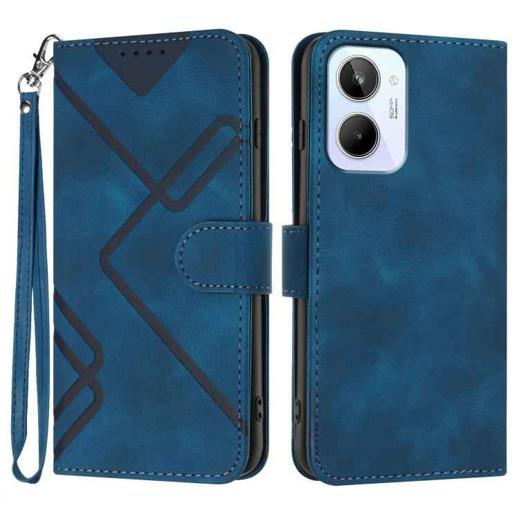 Line Pattern Skin Feel Leather Phone Case, For Realme GT 6 / GT 6T, For Realme C63 / C61 Global, For Realme  12 Lite / C67 4G Global, For Realme GT5 Pro, For Realme 10 Pro, For Realme 10 Pro+, For Realme 10 4G, For Realme V23