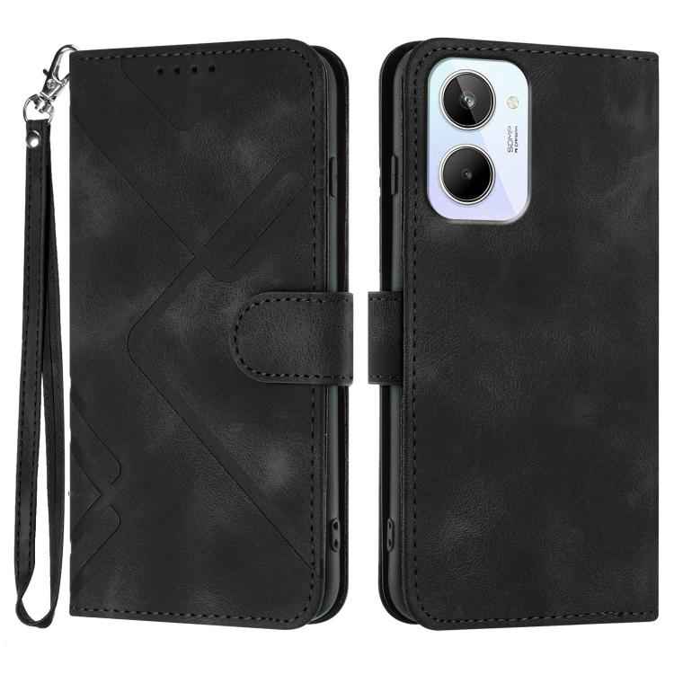 Line Pattern Skin Feel Leather Phone Case, For Realme GT 6 / GT 6T, For Realme C63 / C61 Global, For Realme  12 Lite / C67 4G Global, For Realme GT5 Pro, For Realme 10 Pro, For Realme 10 Pro+, For Realme 10 4G, For Realme V23