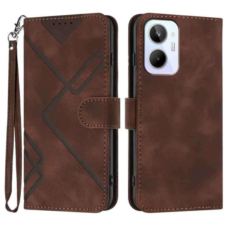 Line Pattern Skin Feel Leather Phone Case, For Realme GT 6 / GT 6T, For Realme C63 / C61 Global, For Realme  12 Lite / C67 4G Global, For Realme GT5 Pro, For Realme 10 Pro, For Realme 10 Pro+, For Realme 10 4G, For Realme V23