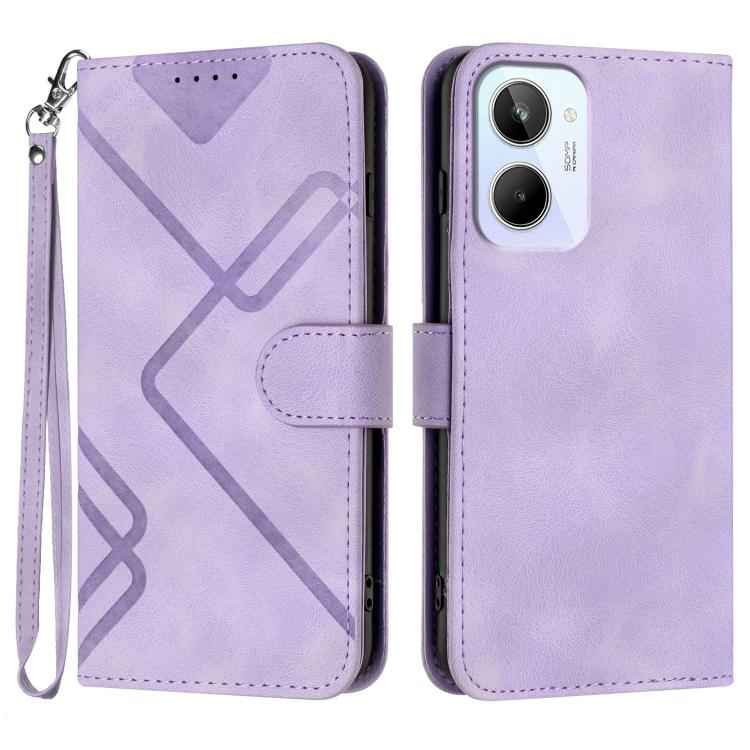 Line Pattern Skin Feel Leather Phone Case, For Realme GT 6 / GT 6T, For Realme C63 / C61 Global, For Realme  12 Lite / C67 4G Global, For Realme GT5 Pro, For Realme 10 Pro, For Realme 10 Pro+, For Realme 10 4G, For Realme V23
