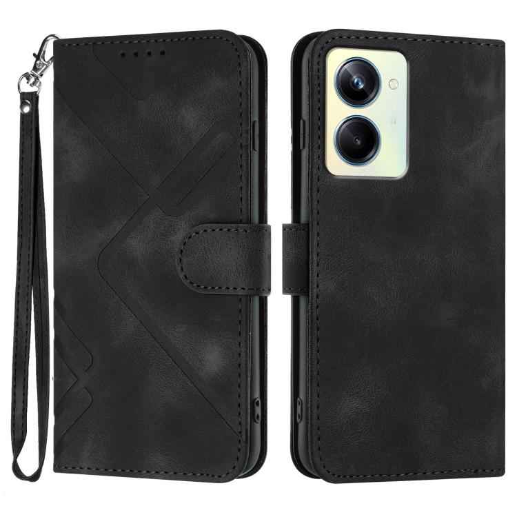 Line Pattern Skin Feel Leather Phone Case, For Realme GT 6 / GT 6T, For Realme C63 / C61 Global, For Realme  12 Lite / C67 4G Global, For Realme GT5 Pro, For Realme 10 Pro, For Realme 10 Pro+, For Realme 10 4G, For Realme V23