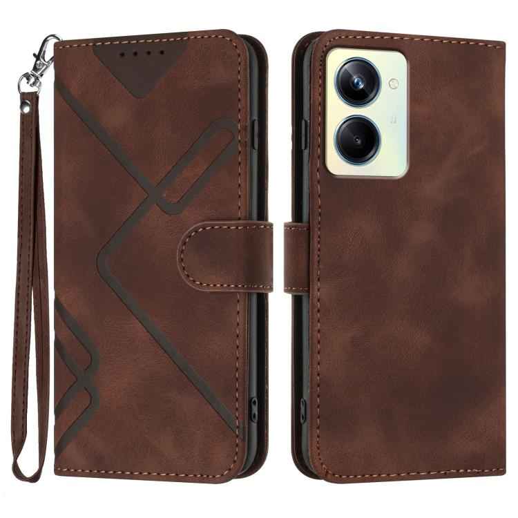 Line Pattern Skin Feel Leather Phone Case, For Realme GT 6 / GT 6T, For Realme C63 / C61 Global, For Realme  12 Lite / C67 4G Global, For Realme GT5 Pro, For Realme 10 Pro, For Realme 10 Pro+, For Realme 10 4G, For Realme V23
