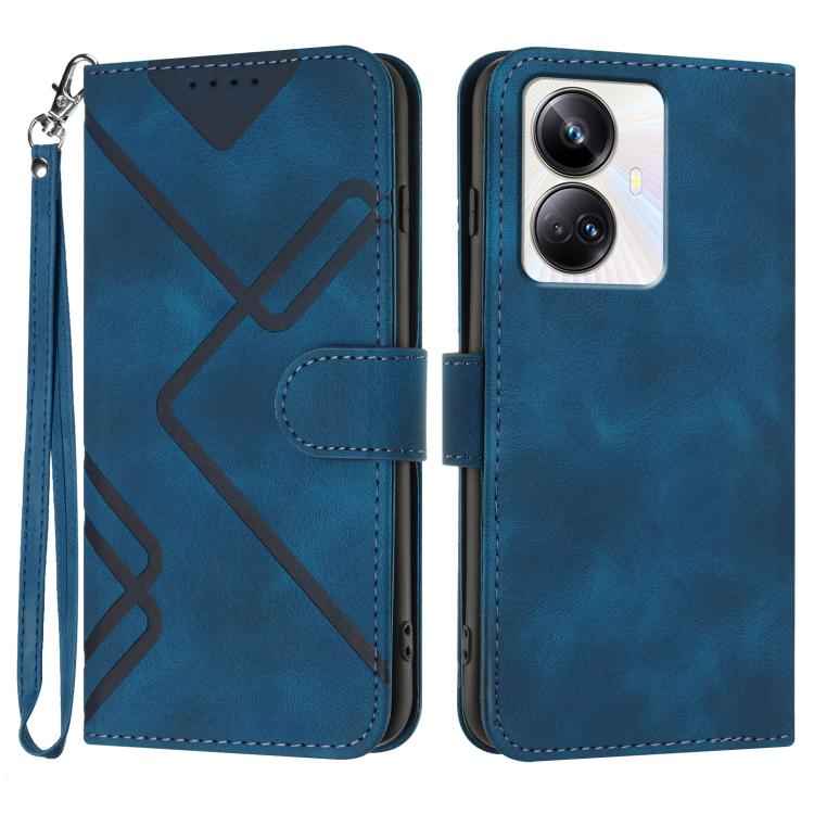 Line Pattern Skin Feel Leather Phone Case, For Realme GT 6 / GT 6T, For Realme C63 / C61 Global, For Realme  12 Lite / C67 4G Global, For Realme GT5 Pro, For Realme 10 Pro, For Realme 10 Pro+, For Realme 10 4G, For Realme V23