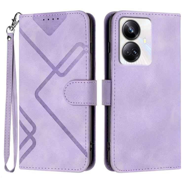 Line Pattern Skin Feel Leather Phone Case, For Realme GT 6 / GT 6T, For Realme C63 / C61 Global, For Realme  12 Lite / C67 4G Global, For Realme GT5 Pro, For Realme 10 Pro, For Realme 10 Pro+, For Realme 10 4G, For Realme V23