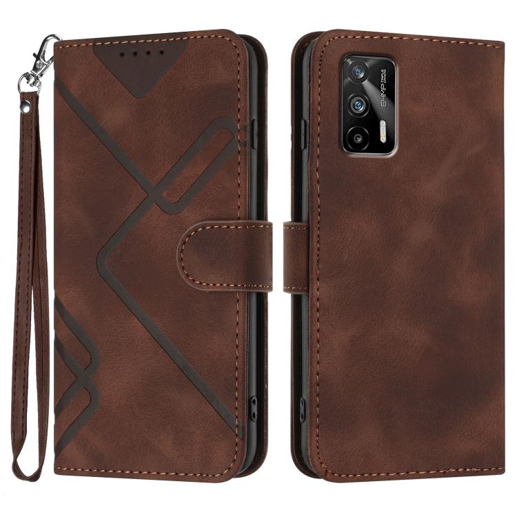 Line Pattern Skin Feel Leather Phone Case, For Realme 10 4G, For Realme V23, For Realme 9 Pro+, For Realme C20 / C11 2021 / C21, For Realme Narzo 30A/C25/C25s, For Realme 8 4G / 8 Pro, For Realme GT 5G / GT Neo, For Realme C15/C12/Narzo 20/7i Global