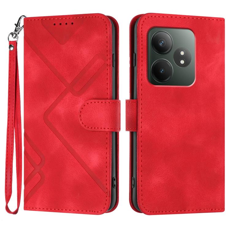 Line Pattern Skin Feel Leather Phone Case, For Realme GT7 Pro, For Realme 13 Pro / 13 Pro+ Global, For Realme GT 6 / GT 6T, For Realme C63 / C61 Global, For Realme  12 Lite / C67 4G Global, For Realme GT5 Pro, For Realme 10 Pro, For Realme 10 Pro+