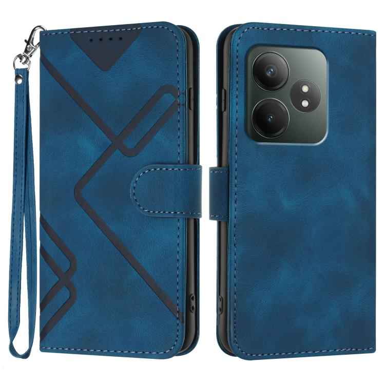 Line Pattern Skin Feel Leather Phone Case, For Realme GT 6 / GT 6T, For Realme C63 / C61 Global, For Realme  12 Lite / C67 4G Global, For Realme GT5 Pro, For Realme 10 Pro, For Realme 10 Pro+, For Realme 10 4G, For Realme V23