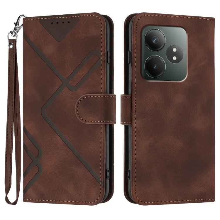 Line Pattern Skin Feel Leather Phone Case, For Realme GT 6 / GT 6T, For Realme C63 / C61 Global, For Realme  12 Lite / C67 4G Global, For Realme GT5 Pro, For Realme 10 Pro, For Realme 10 Pro+, For Realme 10 4G, For Realme V23