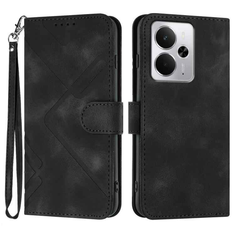 Line Pattern Skin Feel Leather Phone Case, For Realme 15x 5G India / Realme C85 5G, For Realme P4 Pro 5G, For Realme P4 5G, For Realme 15T 5G, For Realme C71 India, For Realme 15 5G / Realme 15 Pro 5G, For Realme GT 7 India, For Realme 14 / P3 5G Global