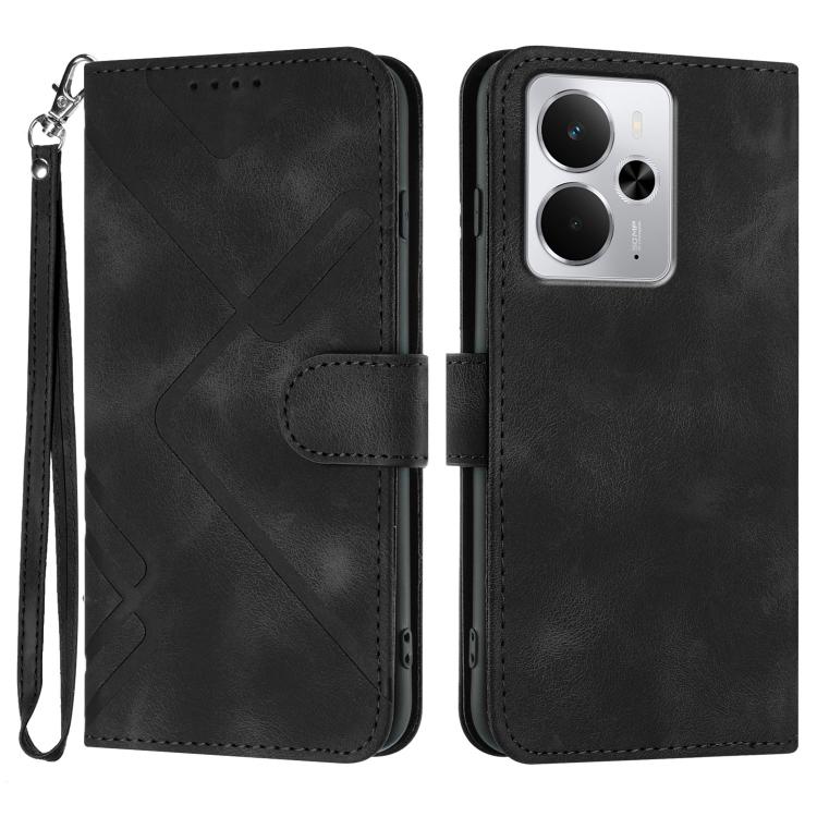 Line Pattern Skin Feel Leather Phone Case, For Realme GT 7 India, For Realme 14 / P3 5G Global, For Realme P3 Ultra 5G, For Realme P3 Pro, For Realme 14 Pro+, For Realme 14 Pro, For Realme 14x Global, For Realme C75 Global