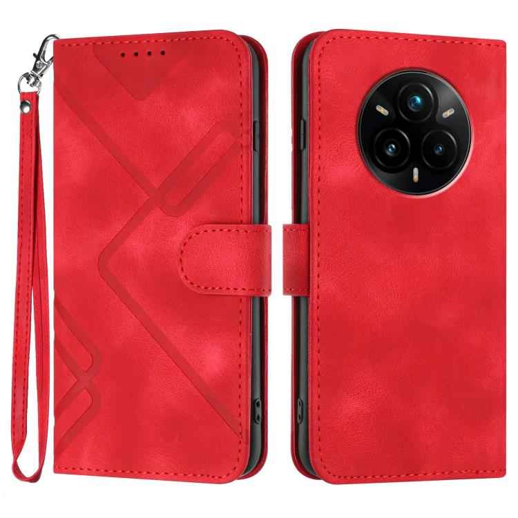 Line Pattern Skin Feel Leather Phone Case, For Realme P3 Ultra 5G, For Realme P3 Pro, For Realme 14 Pro+, For Realme 14 Pro, For Realme 14x Global, For Realme C75 Global, For Realme GT7 Pro, For Realme 13 Pro / 13 Pro+ Global