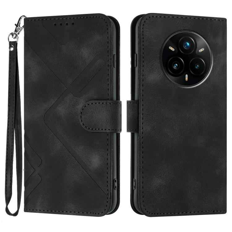 Line Pattern Skin Feel Leather Phone Case, For Realme P3 Ultra 5G, For Realme P3 Pro, For Realme 14 Pro+, For Realme 14 Pro, For Realme 14x Global, For Realme C75 Global, For Realme GT7 Pro, For Realme 13 Pro / 13 Pro+ Global