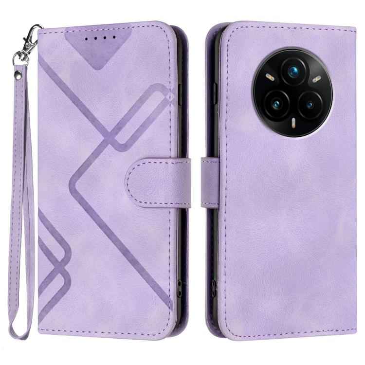 Line Pattern Skin Feel Leather Phone Case, For Realme P3 Ultra 5G, For Realme P3 Pro, For Realme 14 Pro+, For Realme 14 Pro, For Realme 14x Global, For Realme C75 Global, For Realme GT7 Pro, For Realme 13 Pro / 13 Pro+ Global