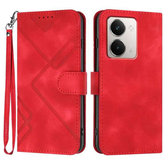 Line Pattern Skin Feel Leather Phone Case, For Realme P3 Ultra 5G, For Realme P3 Pro, For Realme 14 Pro+, For Realme 14 Pro, For Realme 14x Global, For Realme C75 Global, For Realme GT7 Pro, For Realme 13 Pro / 13 Pro+ Global
