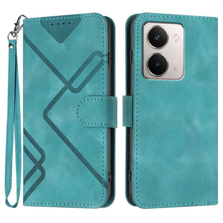 Line Pattern Skin Feel Leather Phone Case, For Realme P3 Ultra 5G, For Realme P3 Pro, For Realme 14 Pro+, For Realme 14 Pro, For Realme 14x Global, For Realme C75 Global, For Realme GT7 Pro, For Realme 13 Pro / 13 Pro+ Global