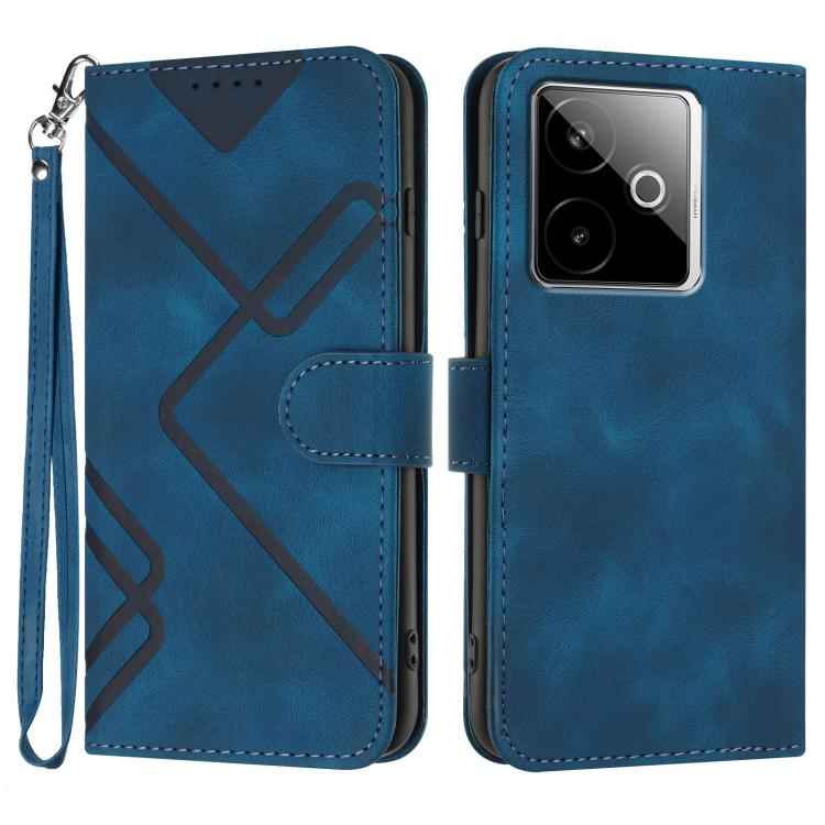 Line Pattern Skin Feel Leather Phone Case, For Realme 15x 5G India / Realme C85 5G, For Realme P4 Pro 5G, For Realme P4 5G, For Realme 15T 5G, For Realme C71 India, For Realme 15 5G / Realme 15 Pro 5G, For Realme GT 7 India, For Realme 14 / P3 5G Global
