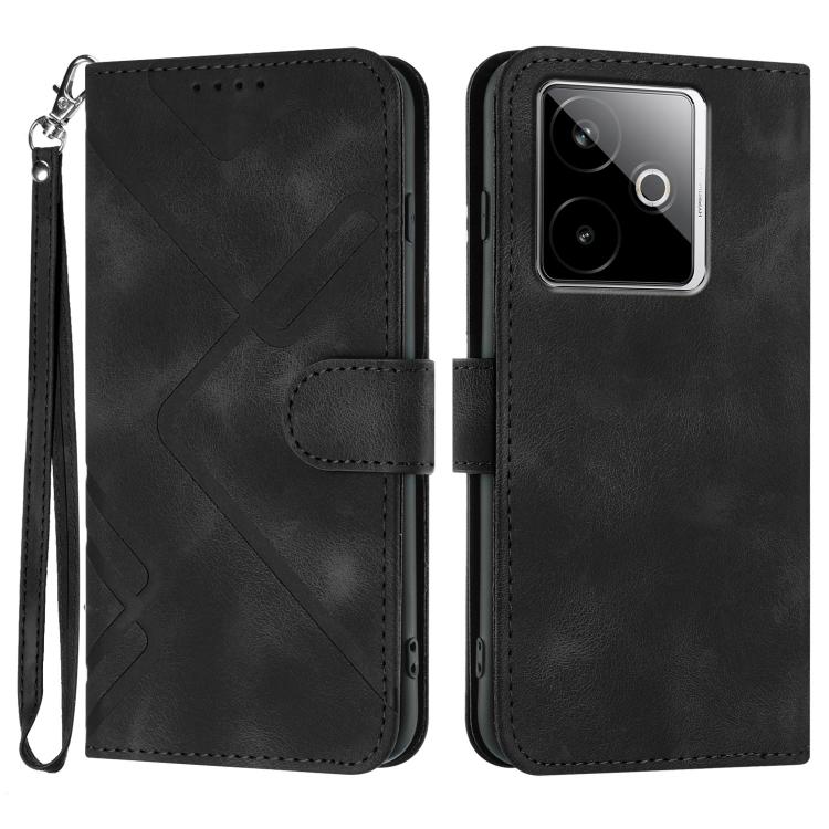 Line Pattern Skin Feel Leather Phone Case, For Realme GT 7 India, For Realme 14 / P3 5G Global, For Realme P3 Ultra 5G, For Realme P3 Pro, For Realme 14 Pro+, For Realme 14 Pro, For Realme 14x Global, For Realme C75 Global