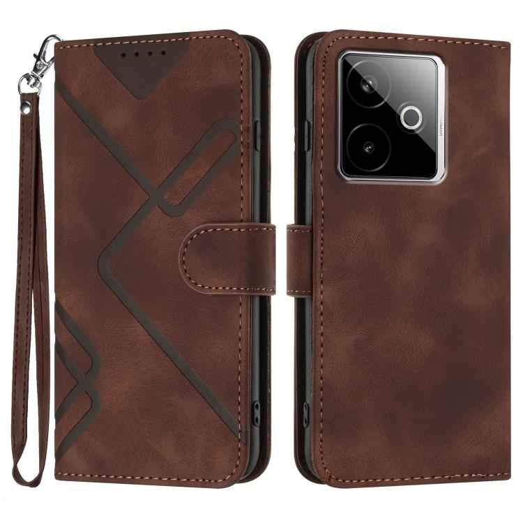 Line Pattern Skin Feel Leather Phone Case, For Realme 15x 5G India / Realme C85 5G, For Realme P4 Pro 5G, For Realme P4 5G, For Realme 15T 5G, For Realme C71 India, For Realme 15 5G / Realme 15 Pro 5G, For Realme GT 7 India, For Realme 14 / P3 5G Global